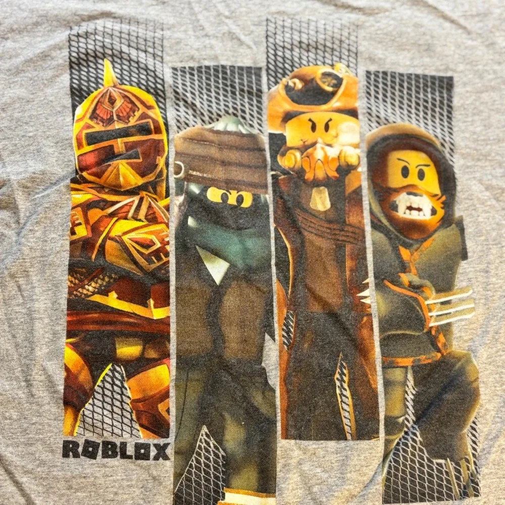 Roblox Kids Gray Graphic T Shirt Size M 10 12 Short Sleeve Crew Neck Tee‎ - Picture 6 of 7